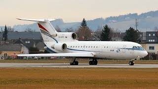 RusJet ski charter Yak42D departing from Salzburg [upl. by Reamonn]