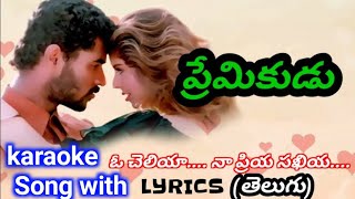 O CHELIYA NAA PRIYA SAKHIYA KARAOKE SONG WITH LYRICS PREMIKUDU [upl. by Yate34]