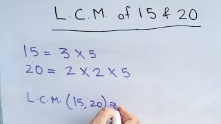 LCMof 15 and 20 by prime factorization method  15 ka lcm 20 ka lcm mathstubelearning123 [upl. by Amyas]