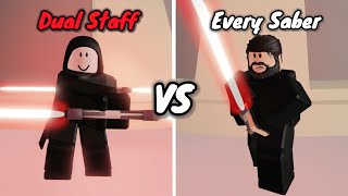 Dual Staff VS Every Saber In Saber Showdown [upl. by Dyann233]