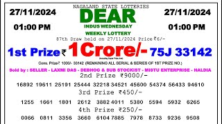 Nagaland Lottery Sambad 0100pm 271124 Result today [upl. by Herrah]