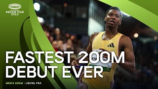 Erriyon Knighton storms to fastest indoor 200m debut in history 🔥  World Indoor Tour 2024 [upl. by Furey]