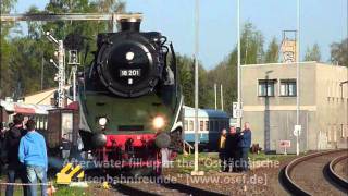 HD Reichsbahn Dampflok 18 201  the fastest operational steam locomotive in the world in Löbau [upl. by Aneala]