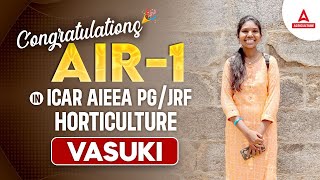 All India Rank 1 ICAR AIEEA PGJRF 2024  Success Story Congratulations Vasuki  By Akash Sir [upl. by Asilec]