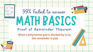 Math Basics 2Proof of Remainder Theorem [upl. by Kella]