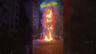 Dussehra Festival Effigie of Ravana Buring in Navi Mumbai [upl. by Nivri]