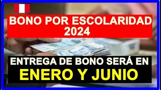 ACTUALIDAD REGLAMENTO BONO DE ESCOLARIDAD PERU 2024 [upl. by Lennie]