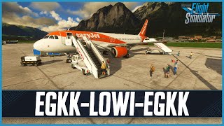 MSFS LIVE  Real World easyJet OPS  Worlds Toughest Approach  Circle to Land RWY08 Innsbruck [upl. by Ylerebmik]