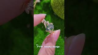 🥰This moss ring is a romantic gift from nature to you Wear it and embrace naturemossagate [upl. by Nod]