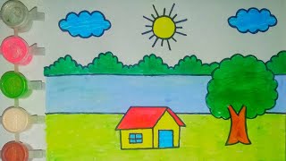 Scenery Drawing for Kids  Baby Drawing  How to draw [upl. by Aon]