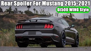 HS Car Tuning WING Style Rear Spoiler For Mustang Gt500 20152021 Reivew [upl. by Psyche776]