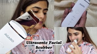 Ultrasonic Facial Scrubber by Agaro  Cleans pores Eliminates Blackheads amp More  Facial at Home [upl. by Izogn]