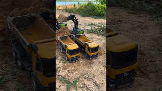 Excavator Lego  Construction truck video Excavator and Dumptruck [upl. by Nlocnil]