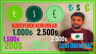 BURS VEREN KURUMLAR 2023 GERÄ° Ã–DEMESÄ°Z KARÅžILIKSIZ BURS VEREN DEVLET KURUMLARI VE Ã–ZEL KURUMLAR [upl. by Buchanan]