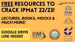 Free IPMAT Books and Resources  Important Topics  Tips to crack  By IPM Student  Kunal Agarwal [upl. by Kleiman]