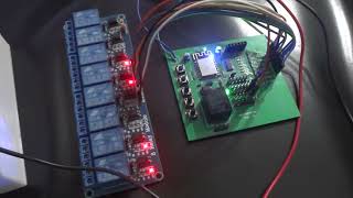 ESP8266 and 74HC595 Relay Driver test 1 [upl. by Aihselef955]