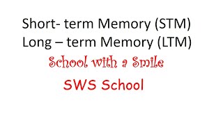 Memory  Short term Memory STM Long – term Memory LTM [upl. by Fons359]