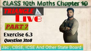 CLASS 10 NCERT MATH6th FREE Class Triangles Chapter 6Exercise 63 Q3to8  By Ak Gupta [upl. by Aihsem]