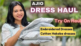 AJIO Dress Haul  Midi Dress Haul  Best Affordable CollegeOffice Dresses Haul  Malayalam [upl. by Aihsenot]