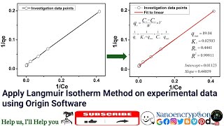 How to apply Linear Form of Langmuir Isotherma Method on experimental data using Origin Software [upl. by Llirrehs]