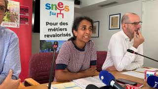 LaRentréeEnVrai Conférence de presse SnesFSU rentrée 2023 [upl. by Rodi]