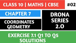 Coordination Geometry Class 10 Ch 7 Ex 71 Q1 To Q5 solutions [upl. by Arreis]