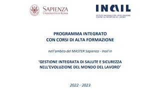 Edizione 202223 Master SapienzaInail i saluti della rettrice Polimeni 22092022 [upl. by Hercule133]