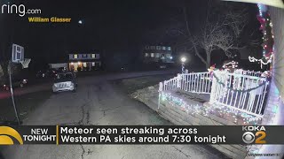 WATCH Meteor lights up the night sky in western Pennsylvania [upl. by Euqor]