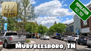 Driving Around Downtown Murfreesboro TN in 4k Video [upl. by Cichocki]