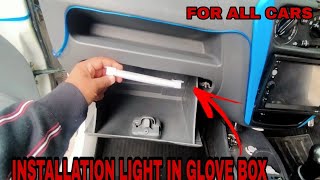 INSTALLING LED LIGHT IN GLOVE BOX  CAR BEST DIY TRICK  FOR ALL CARS [upl. by Ahsina232]