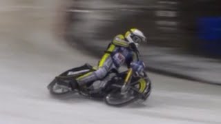 IJsspeedway Assen wk heat 6 crash Stellingwerf 2014 [upl. by Calisa]