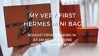 UNBOXING MY FIRST HERMES MINI BAG  Guess what bag it is [upl. by Ayidan]