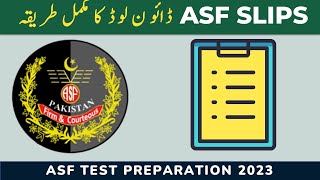 How To Download ASF Roll Number Slips 2023 [upl. by Jehiel]