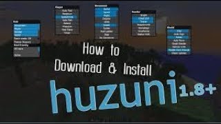 How to install hacks huzuni VIP 18 Optifine  GAMEPLAY [upl. by Afihtan]