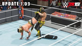 WWE 2K19 Update 103  Rey Mysterio vs Kalisto  PC Gameplay [upl. by Aratnahs]