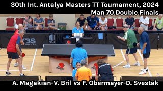 30th Int Antalya Masters TT Tournament 2024 Man 70 Double Finals [upl. by Sabec430]