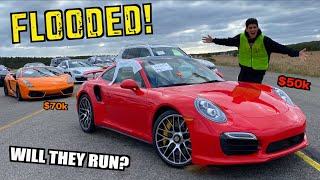 Buying FLOODED Supercars at Salvage Auction for CHEAP [upl. by Akyssej]