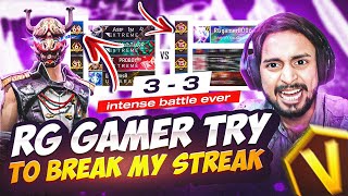 Angry YouTuber Rg Gamer 🤬 Tried To Break My 69 Win Streak 😱 In Region Top 1 Lobby 🤯 Garena Free Fire [upl. by Yelsgnik]