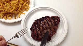 Ribeye Steak on the Big Easy Smoker Roaster Grill and Curly Fires on the Air Fryer [upl. by Lipsey]