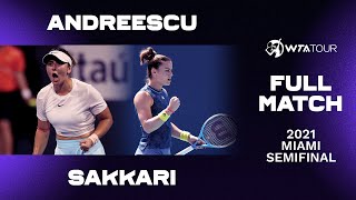 FULL MATCH  Bianca Andreescu vs Maria Sakkari  2021 Miami Semifinal  WTA [upl. by Gievlos48]