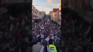 Thousands of Moroccans rallied in Casablanca City to condemn normalization with the Israeli [upl. by Merari]