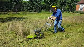 Wheeled Strimmer for Haymaking [upl. by Kirven]