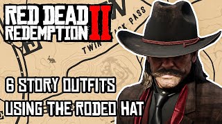 6 Story Outfits Using the Rodeo Hat  Red Dead Redemption 2 [upl. by Leihcar]