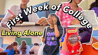 LIVING ALONE First Week of COLLEGE in my life☘️✨College Vlog  Pragati shreya💕 [upl. by Nodnil]