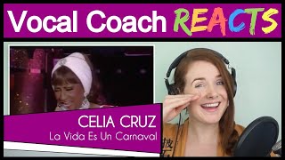 Vocal Coach reacts to Celia Cruz  La Vida Es Un Carnaval Live [upl. by Malonis]