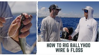 Quick Circle Hook Rigging Methods for Trolling Ballyhoo for Billfish  2 Different Techniques [upl. by Gnihc920]