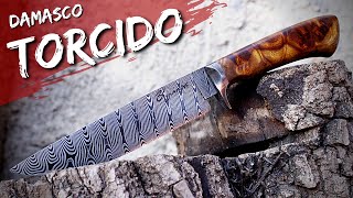 COMO FAZER DAMASCO TORCIDO  Twisted Damascus [upl. by Jahdai]