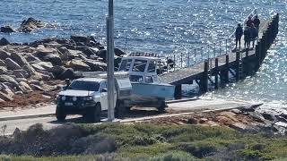 My friend is launching his Fishing Boat at Yallingup Australia to go and catch some Dhufish [upl. by Daveen]