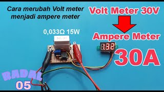 Cara membuat Ampere Meter Digital 030A Volt Volt dirubah Ampere [upl. by Stephanus236]