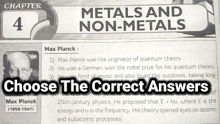 8th class  Physics  4Metals And NonMetals lesson  Choose The Correct Answers 8th class physics [upl. by Thomson]